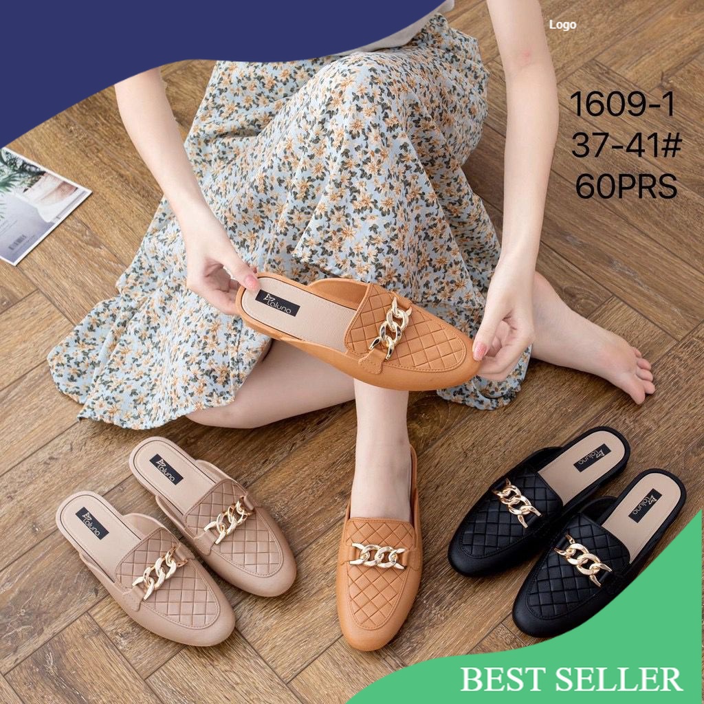 Sandal Wanita Terbaru 2022/Sepatu Sendal Selop Jelly Balance 1609-1/Slip onTeplek Karet Import/ Beau