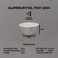 Aluminium Foil Cup 150ml - 3404 | Cup Aluminium Foil Tanpa Tutup Paling murah