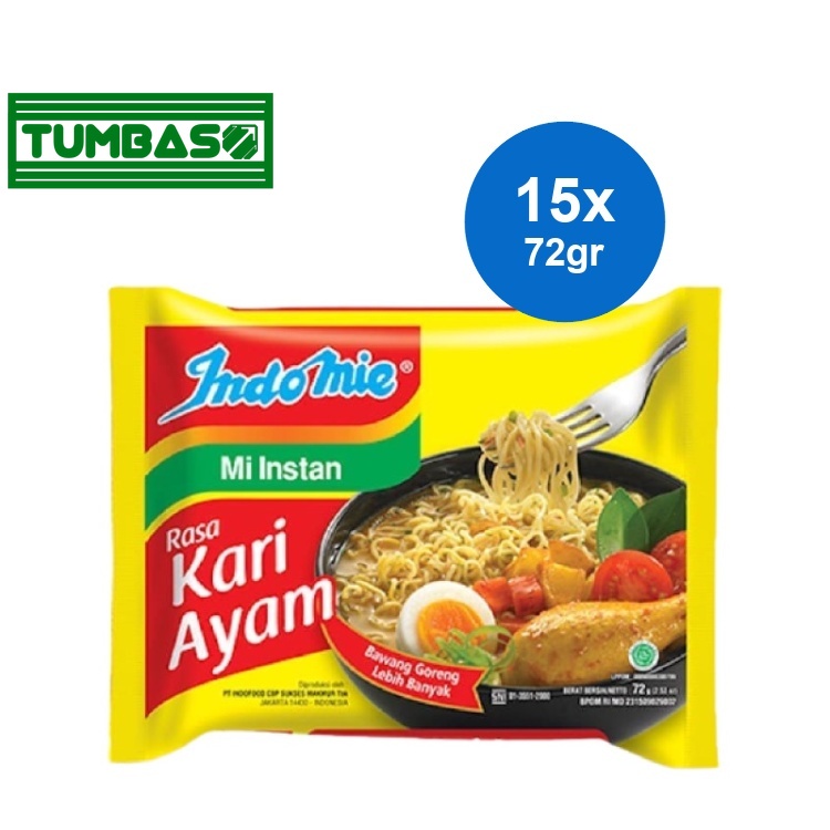 

Tumbaso Indomie Mie Instan Kari Ayam 15 x 72 gr