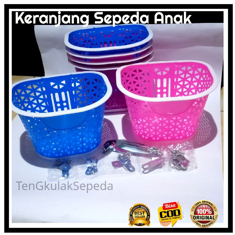 Keranjang Plastik Sepeda Anak Lipat size (tulisan di ban) 12 16 18 Warna Warni