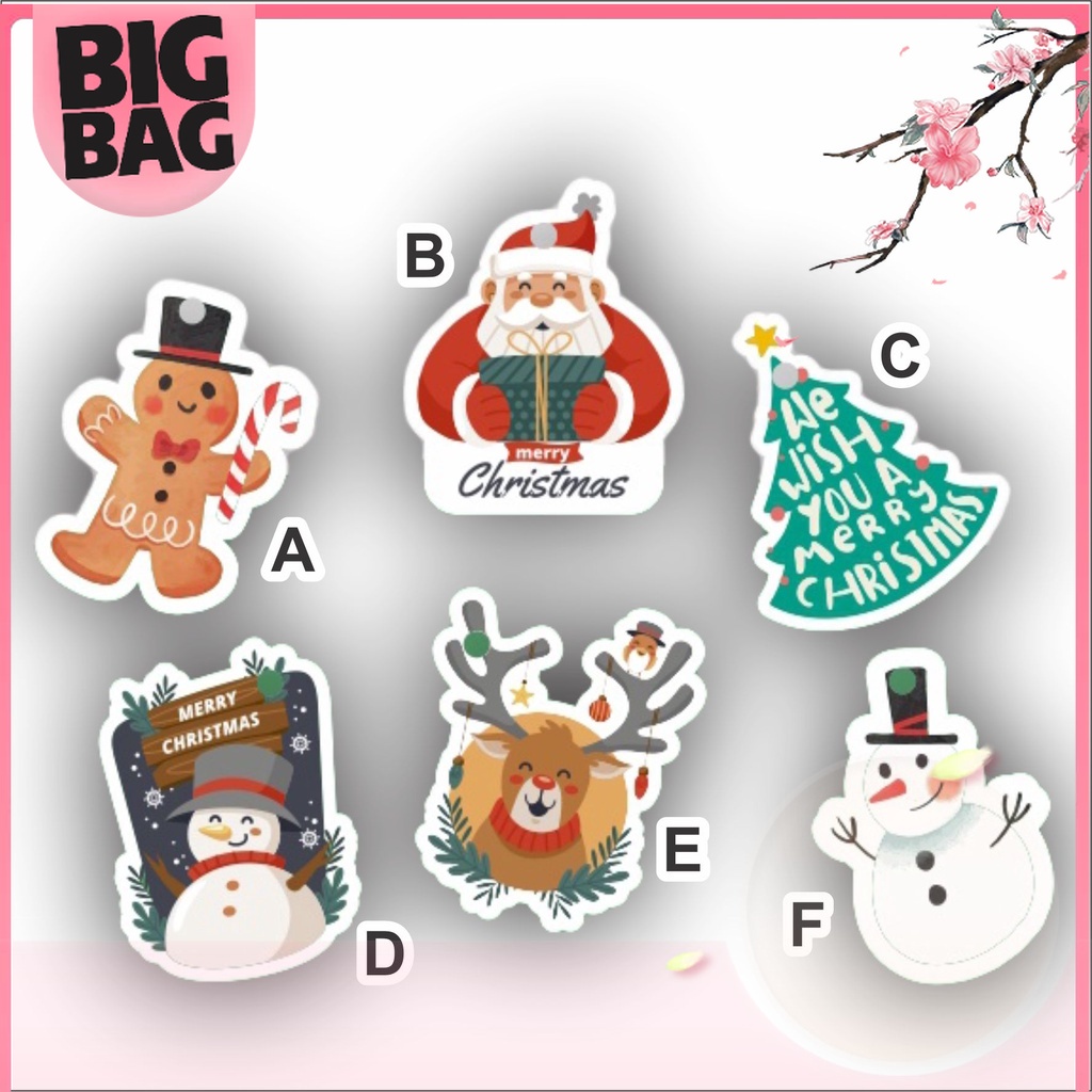 

Hang tag Natal Paper Tag Packaging Merry Christmas Isi 60 pcs (5cm) Desain Free