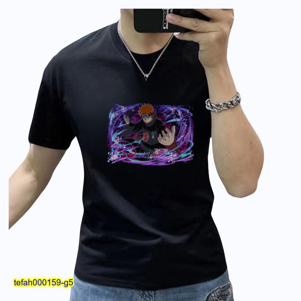 KAOS AKATSUKI KAOS PAIN AKATSUKI KAOS ANIME PAIN AKATSUKI KAOS T SHIRT OVERSIZE BAHAN KATUN TEBAL