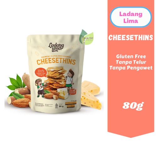 

[002] LADANG LIMA - Cheesethins Cookies Almond Crips 80g - GLUTEN FREE, NON EGG, NON MSG