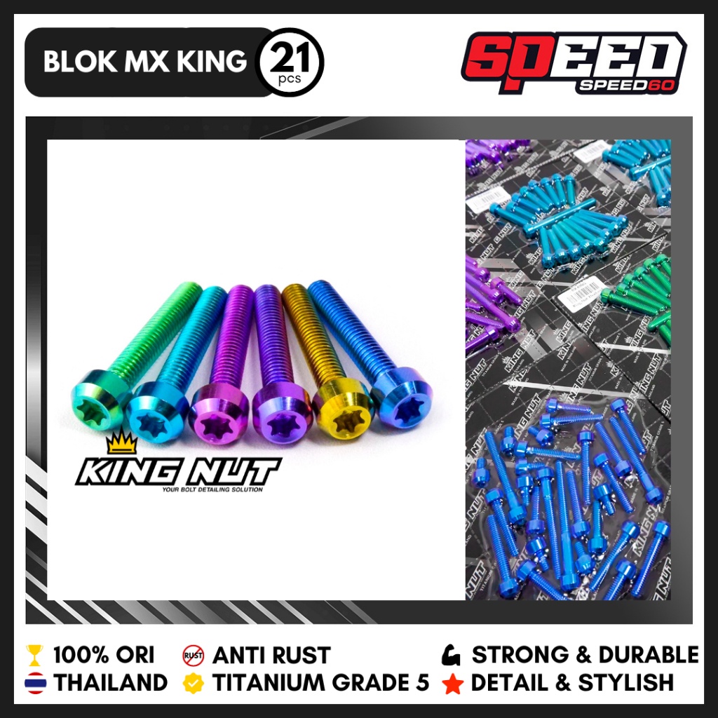 Baut Blok MX King Baut Titanium Grade 5 Probolt Thailand King Nut
