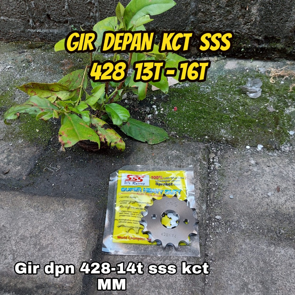 GIR DEPAN KCT/ MEGA PRO, CB150R, CBR150, VERZA, CS1 dan CRF150 UKURAN 428 13T-16T MERK SSS TRIPLE S 