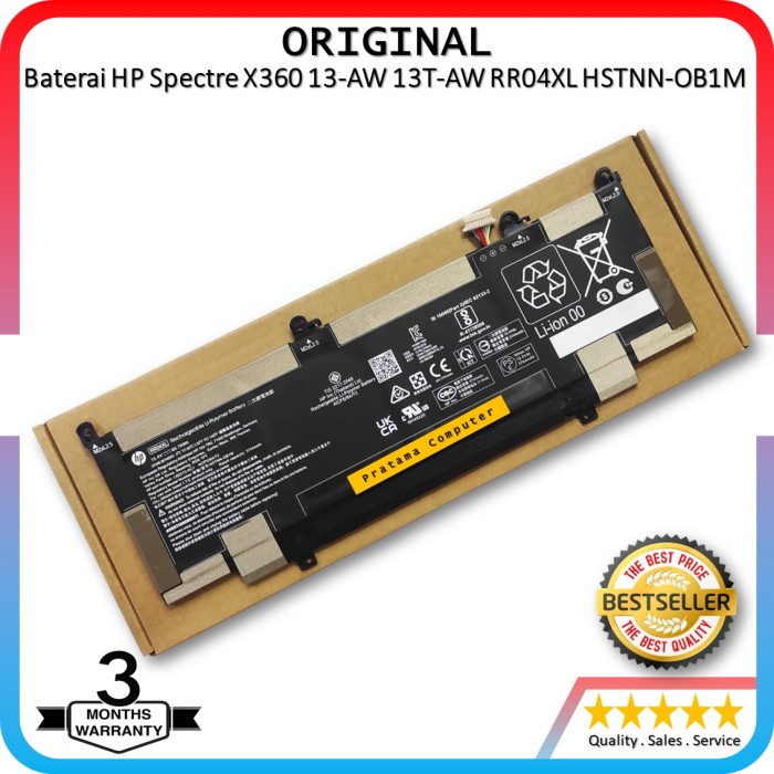 Baterai Laptop HP Spectre X360 13-AW 13T-AW RR04XL HSTNN-OB1M Original