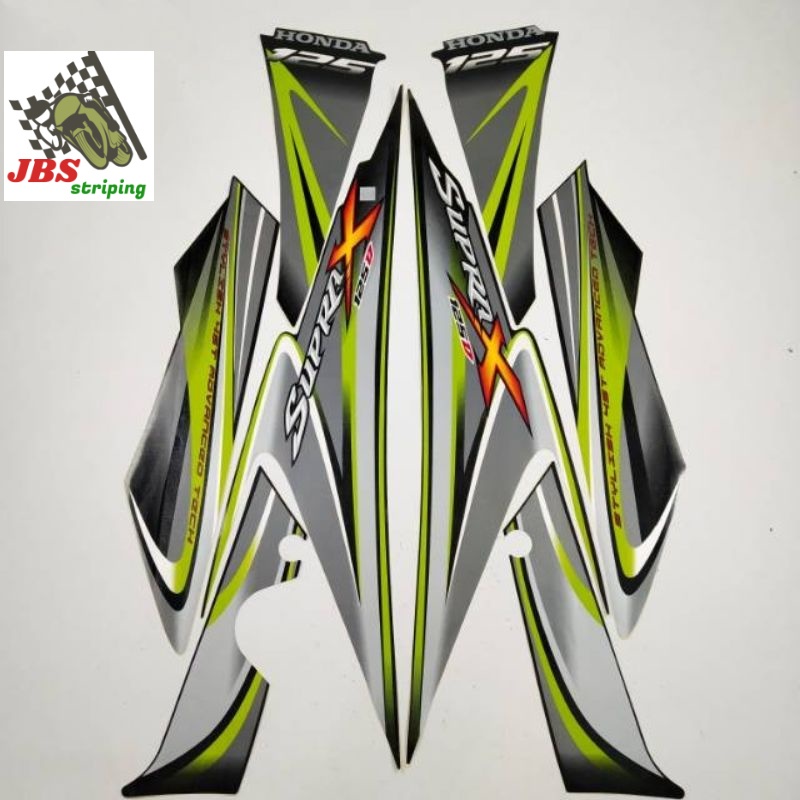 striping supra x 125 stiker  honda supra x 125 d 2010 hitam hijau