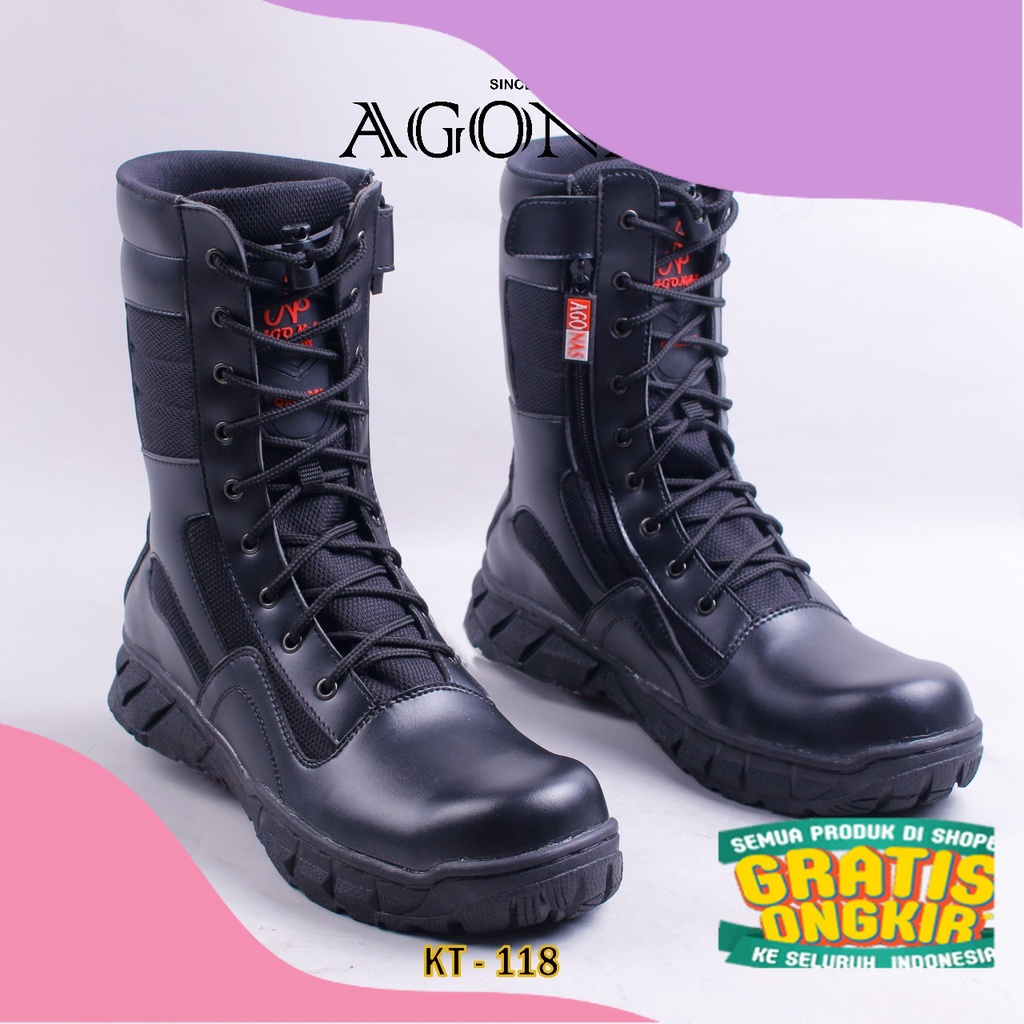 Sepatu PDL Blackhawk Ujung Besi Original Agonas/ tinggi  hak jumbo