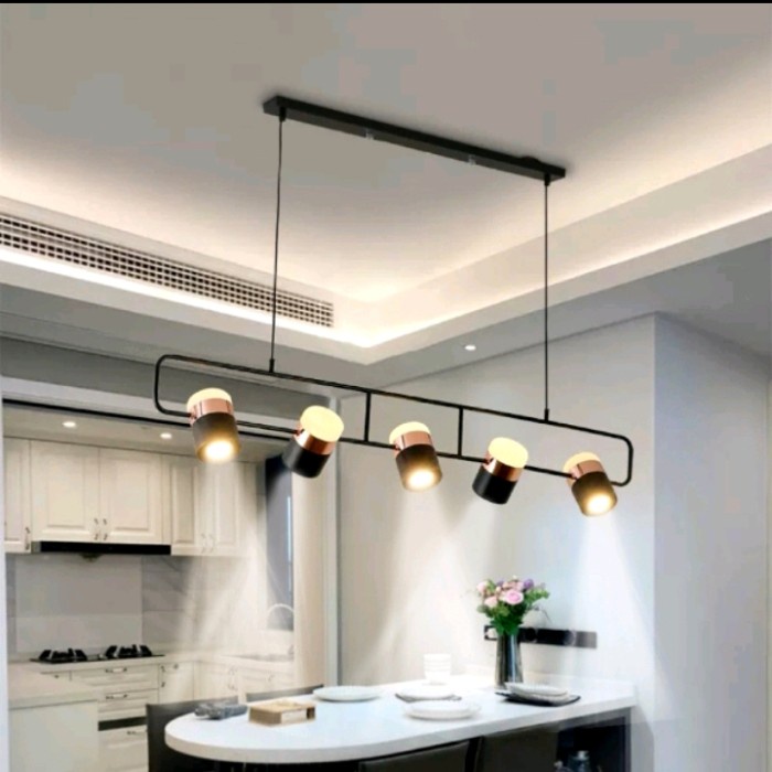 Lampu gantung minimalis hias meja makan Modern nordic