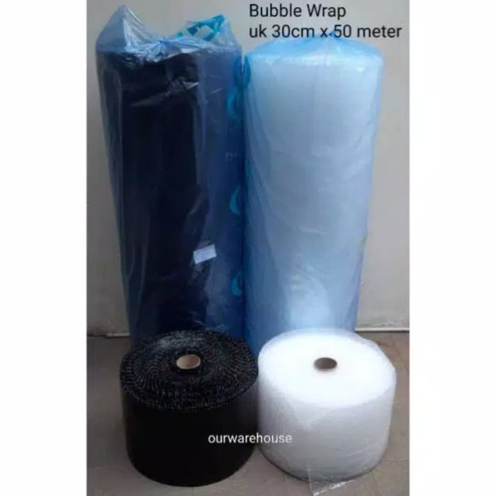 

Bubble Wrap Mulia Pack 30 cm x 50 meter, Bubble Wrapping Plastik Biru - Putih