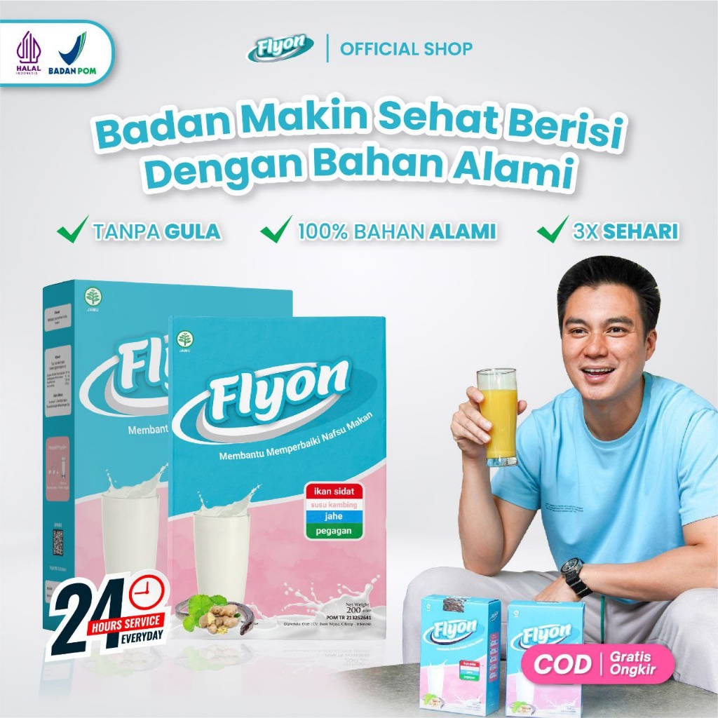 Susu Flyon Original Susu Penggemuk Badan Penambah Berat Badan Alami Bpom