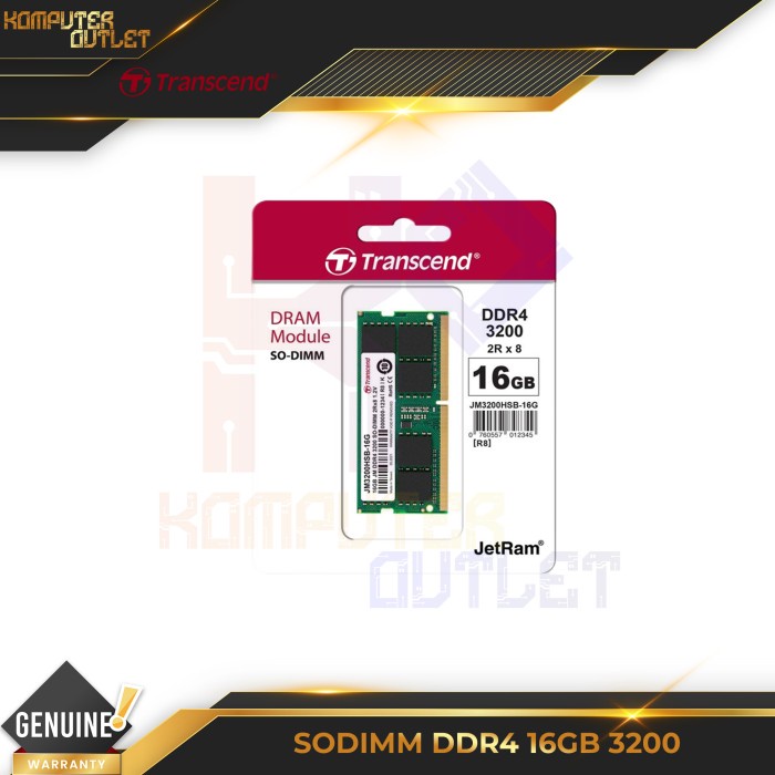 Transcend RAM SODIMM 16GB JM DDR4 3200Mhz SO-DIMM JM3200HSB-16G