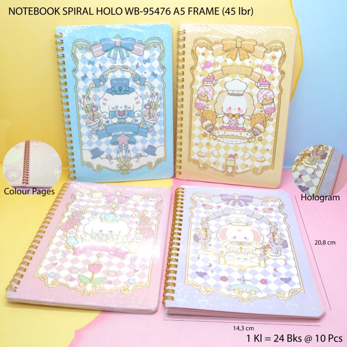 

buku notebook spiral holo motif frame satuan