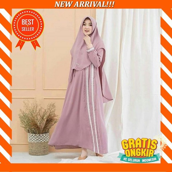Cantika Set Syari #2 Ori Edelweiss Ld 110 Premium Armani Silk Setelan Jilbab Khimar Pakaian Dress Ga