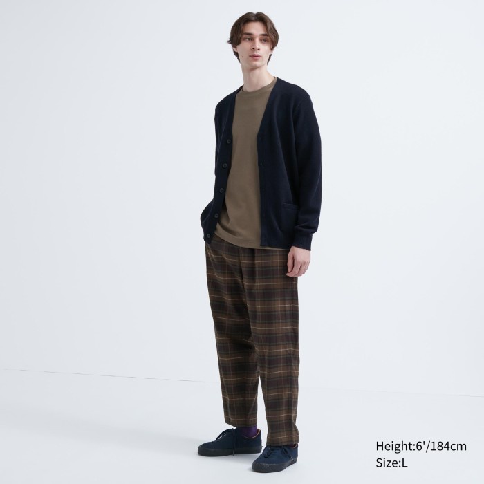 UNIQLO Celana Flannel Ankle Rileks (Motif) 460276 Pria S