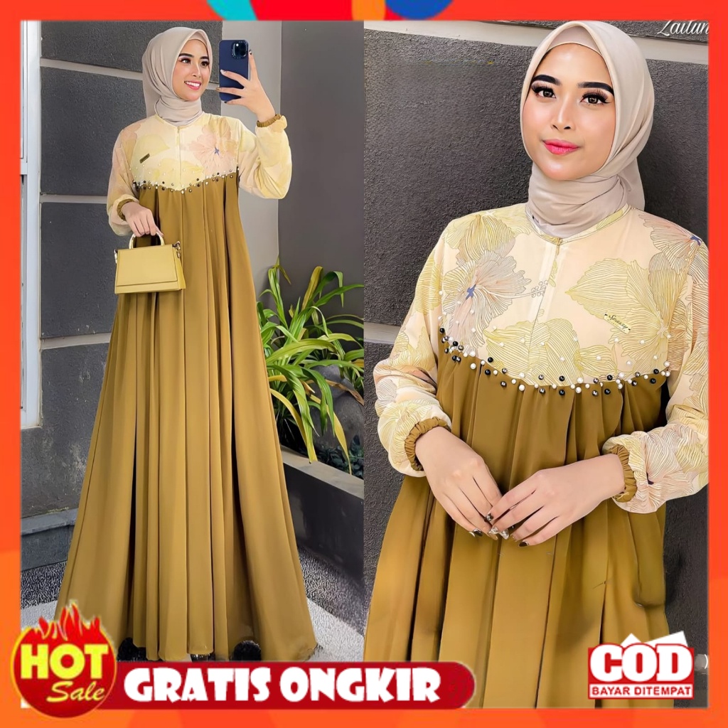 KAIN ADEM HALUS TEBAL / Najah Fashion02 Kifara Dress Kondangan Elegan Gamis Cringkel Terbaru 2023 Ke