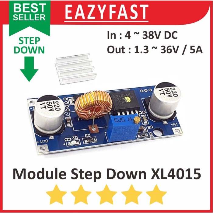 Step Down 5A XL4015 Module Modul DC Adjustable Power Supply Regulator