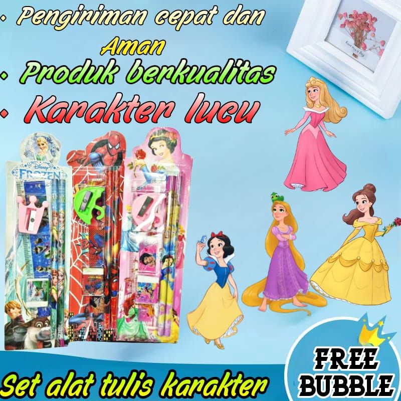 

Set Alat Tulis 5 in 1 Karakter Lucu/ 5 in 1 Stationery AS6