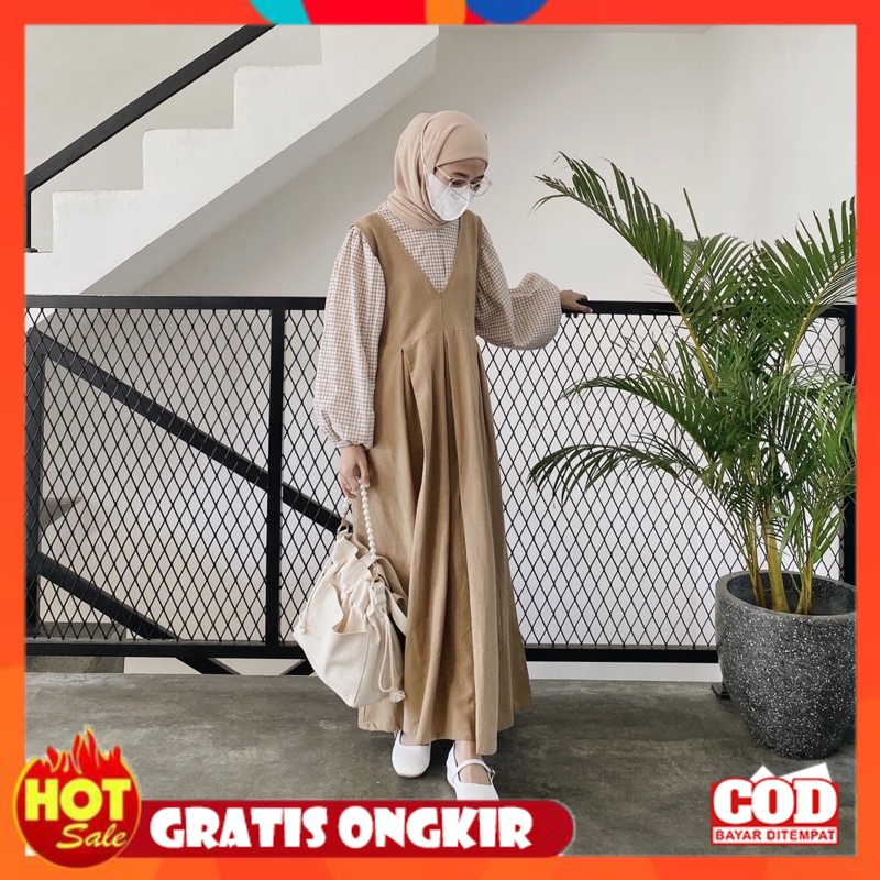 KAIN ADEM HALUS TEBAL / BEFAST - ZRX OOTD Overral ROSE / KEEVA MIDI DRESS / LongDress Wanita Remaja 