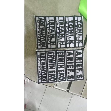 Bordir Bordir BORDIR TIMBUL NAMA-NAMA/EMBLEM/PATCH/BET/BORDIR/BADGE Terbaru Nama Dada Bordirbisa pes