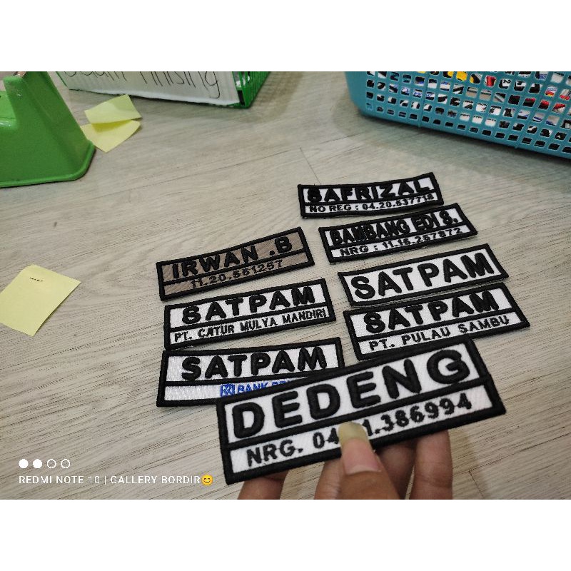 Bordir Bordir bordir nama timbul satuan Bordir Nama Custombisa pesan satuan