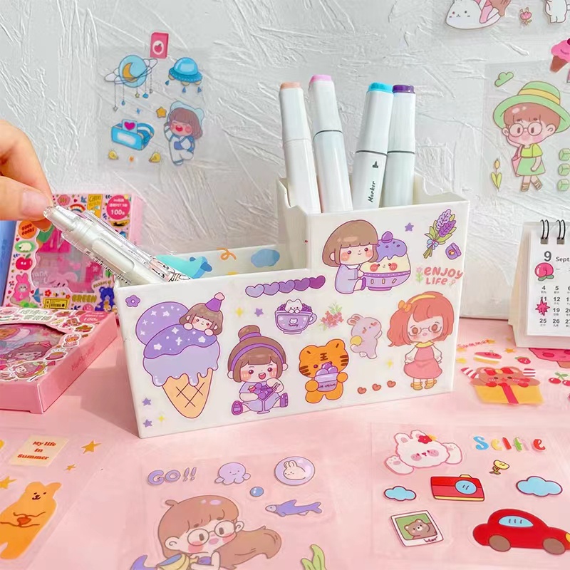 

100PCS Stiker 2D 100 Lembar Sticker Momo Kartun Korea Lucu Anti Air-YuanYuan MaLL
