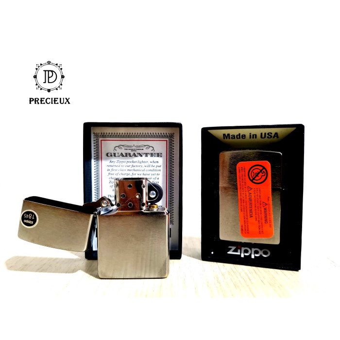 Zippo Original USA Silver Brushed Original 100% Korek Api "Precieux"