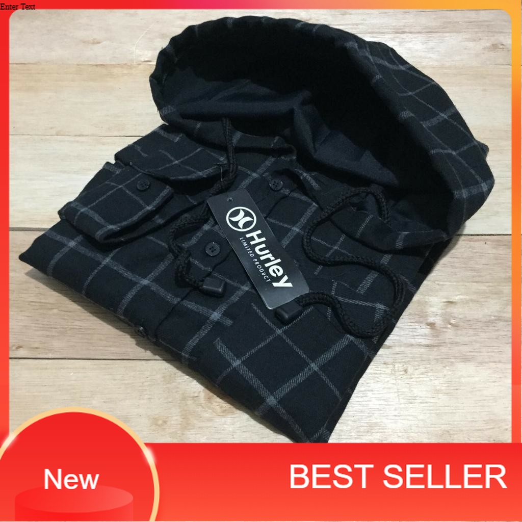 COD flanel hoodie pria dan wanita lengan panjang/flanel kupluk motif kotak kotak / Premium Original 