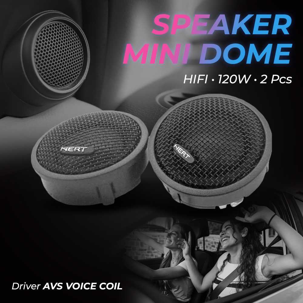 ( ORI } NERTZ Speaker Mini Dome Tweeter Loudspeaker Mobil HiFi 120W 2 PCS - HT25