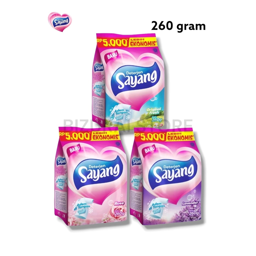 DETERJEN SAYANG BUBUK 260 gram / DETERGEN SAYANG BUBUK 260G / DETERGENT SAYANG 260 gram