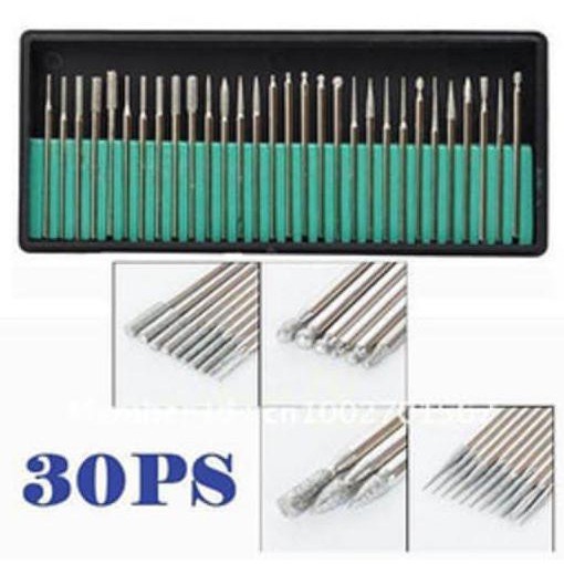 Mata Bor Grafir Diamond Set 30Pcs Ukir Engraving Kikir Batu Giok Mini Grinder