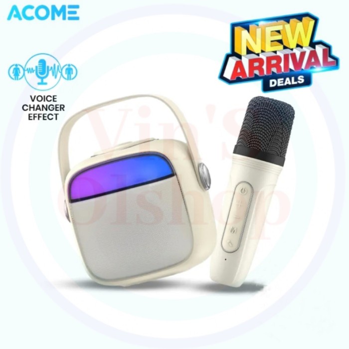 Speaker Bluetooth Karaoke Acome A9 RGB + Mic Karaoke Wireless