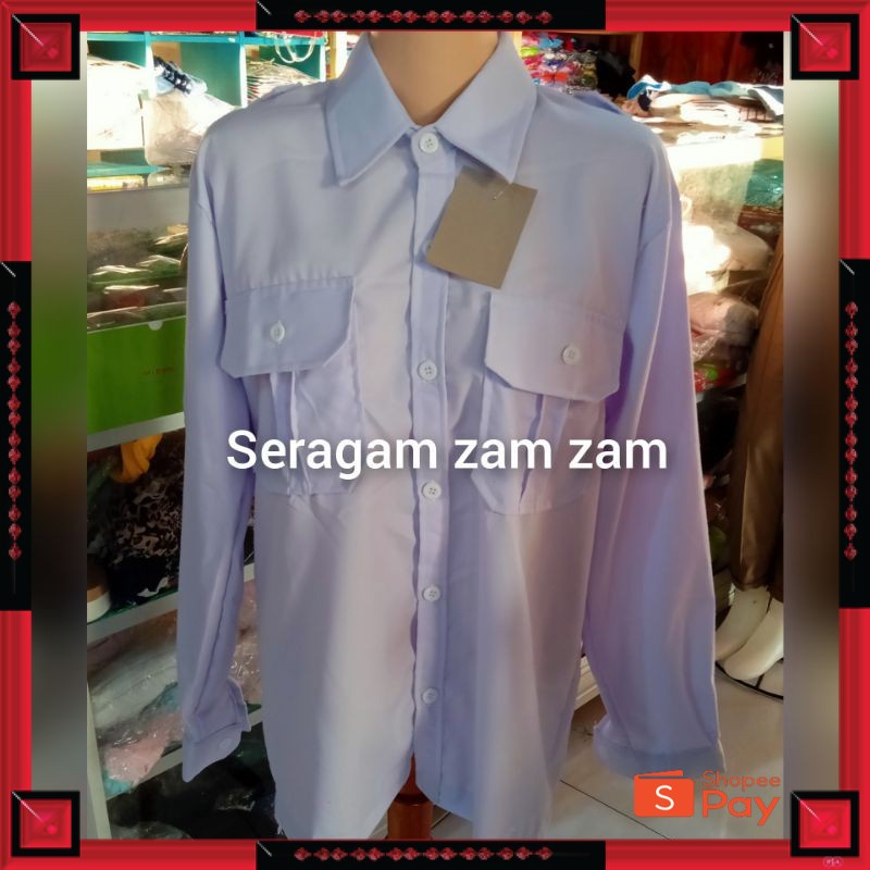 12.12 SERAGAM SALE / kemeja panjang pdh/pdh putih panjang/kemeja panjang putih saku dua/kemeja panja
