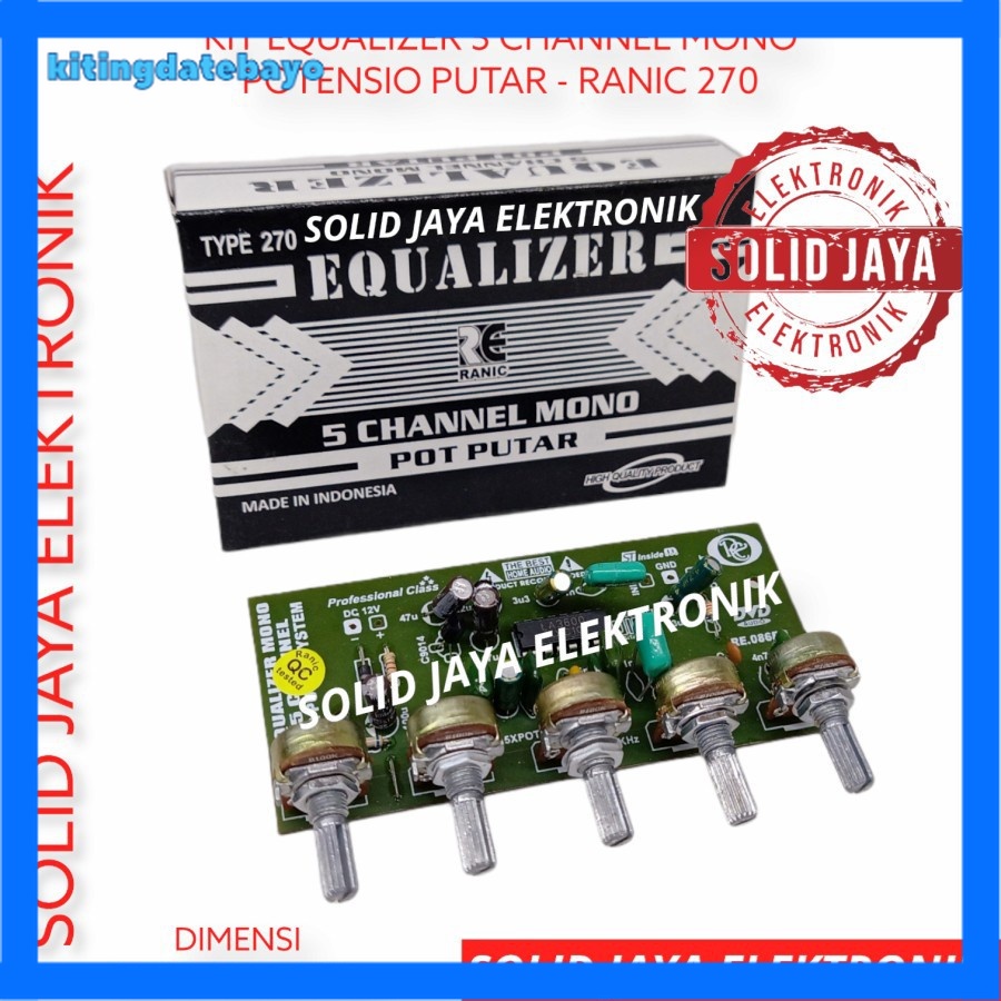 Kit Equalizer 5 Channel Mono Ch Potensio Putar Equaliser Ekualizer Ekualiser Equaliser Ranic 270
