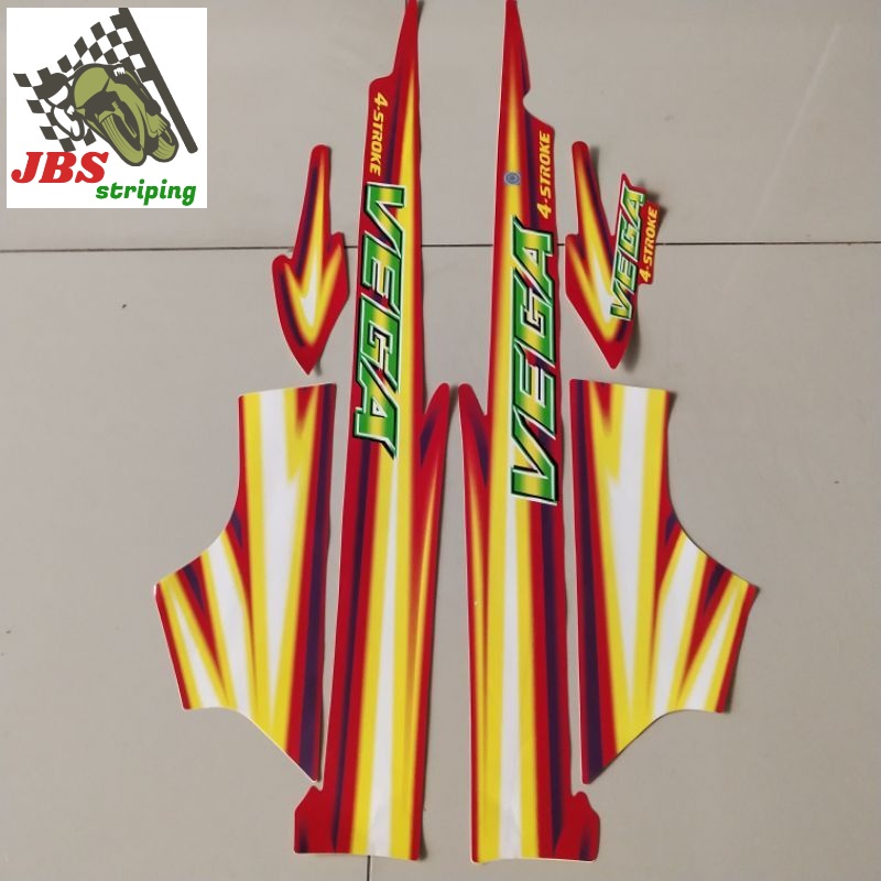 striping vega lama stiker yamaha vega lama old thn 2000 2001 merah sticker motor vega old