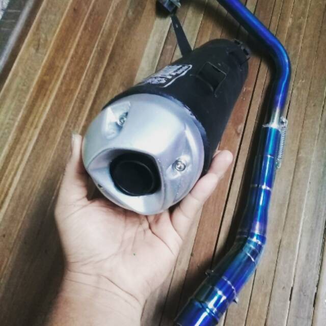 Knalpot standar racing tsukigi vixion new old advance lighting pelangi