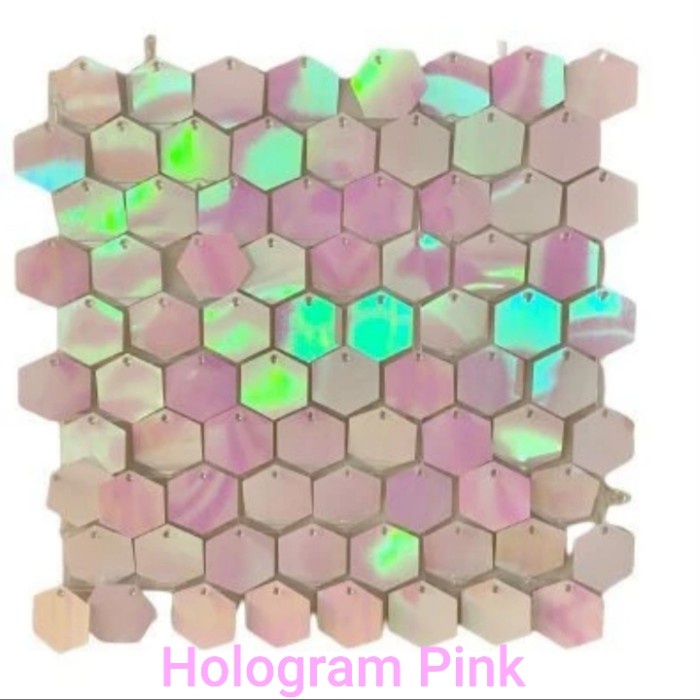 Shimmer Wall / Sequin Wall / Backdrop Dekorasi Pesta Manik2 - Hologram Pink