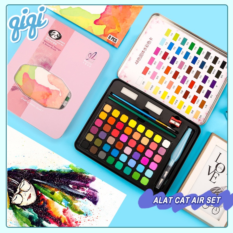 

36/48water coloring pencil for art student Water Color Set - Alat Cat Air Set - Qiqi Treasure