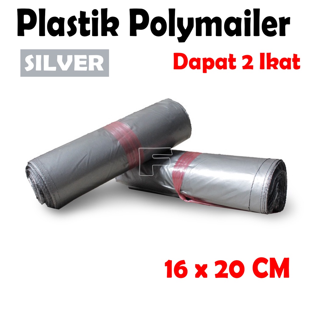 

2 IKAT - Plastik Polymailer Silver 16 x 20 cm / Plastik Polimer / Plastik Packaging Kantong Amplop - Master Pack Indonesia