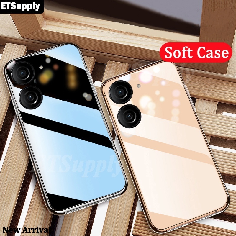 2 Pieces Phone Case Asus Zenfone 10 9 Back Cover Softcase Clear Water Antioxidant TPU Cover for Asus