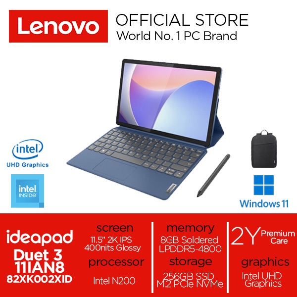 Lenovo IdeaPad Duet 3 11IAN8 2XID Intel N200 8GB 256GB W11+OHS21