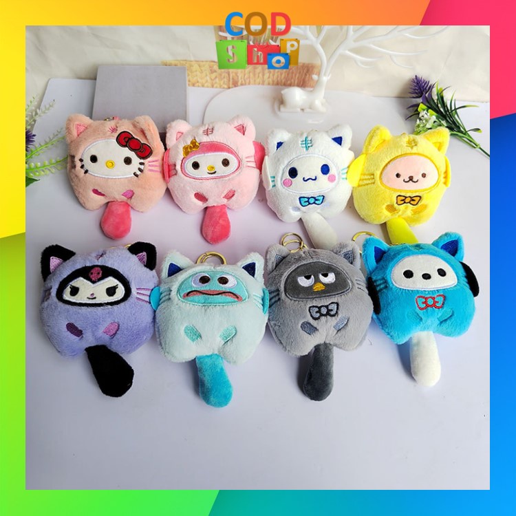 COD - G6087 Liontin Gantungan Tas / Sanrio Cat Series Plush Dolls / Gantungan Kunci Boneka Sanrio / Liontin Mainan Untuk Anak