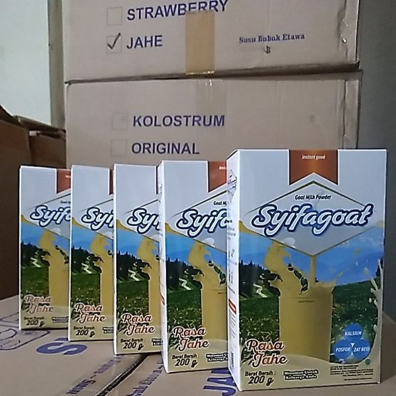 

Paket hemat 5 box susu etawa syifagoat rasa jahe