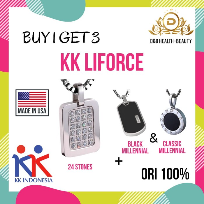 [ READY STOCK ] TERMURAH 3 Kalung KK LIFORCE / Kalung Kesehatan / KK Indonesia / ORI