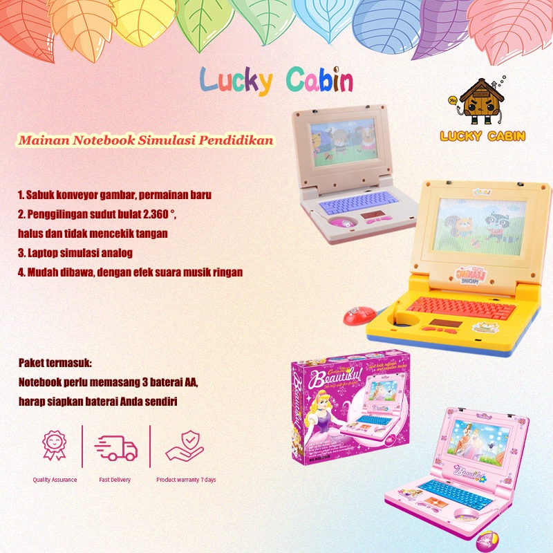 Lucky Cabin Mainan laptop anak-anak mainan pendidikan mainan pendidikan musik pendidikan tablet mesi
