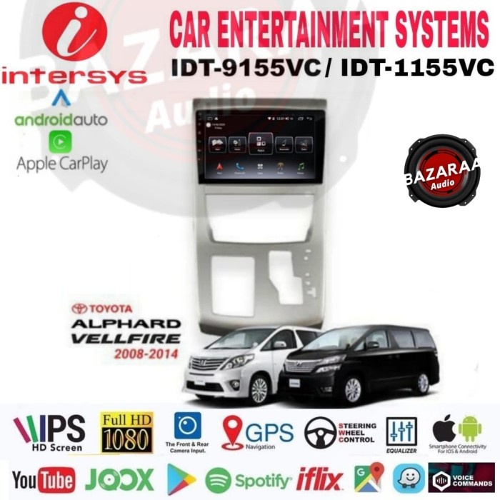 Head Unit Android INTERSYS 10 Inch ALPHARD / VELLFIRE 2008 - 2014 PNP