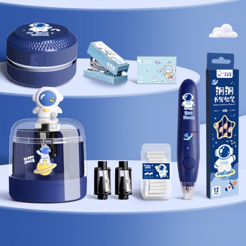 

12 IN 1 Set Perlengkapan Alat Tulis Otomatis/Set Alat Tulis Listrik/Hadiah untuk anak-anak/Kit Alat