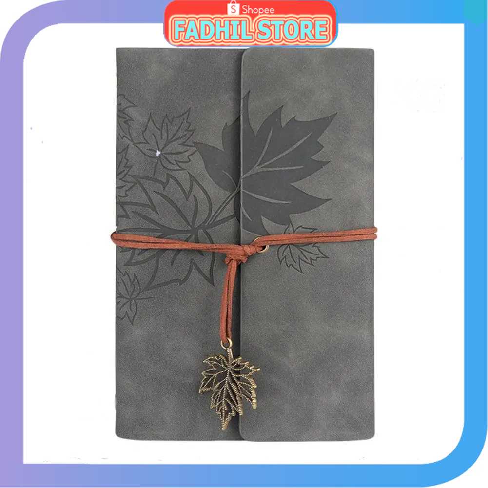 

FS - LEDEN Buku Catatan Harian Binder Kulit Retro Maple Leaf - LD-A1