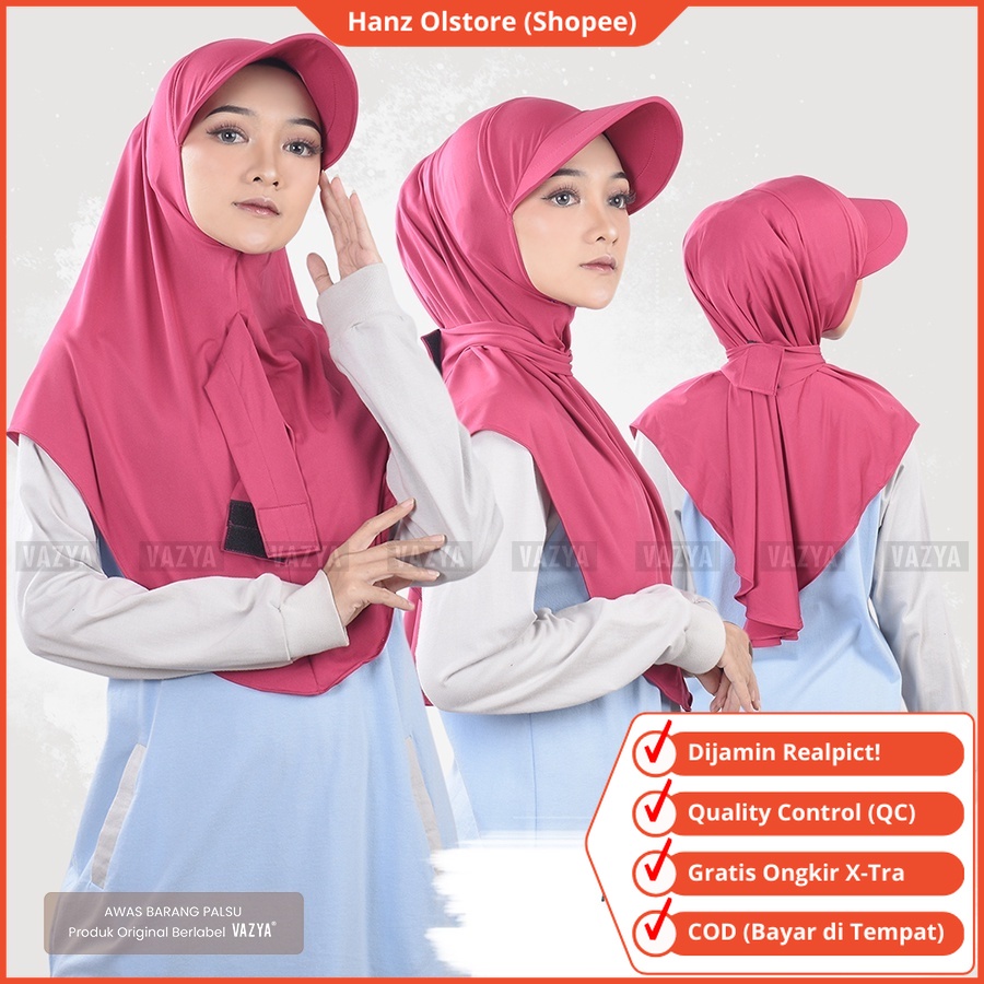 Hanz Olstore Hijab Topi Jilbab Sporty Instant Dewasa Kerudung Hijabers Wanita Fashion Krudung Hijap 
