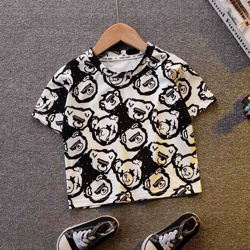 New Bear Tie Dyed Breathable Short sleeved T-shirt Top